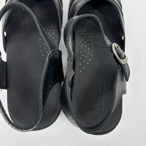 Sanita Margrethe Mary Jane Clogs Shoes Sandals 38 / 6.5 - 7 Leather Buckle Strap - Picture 10 of 12